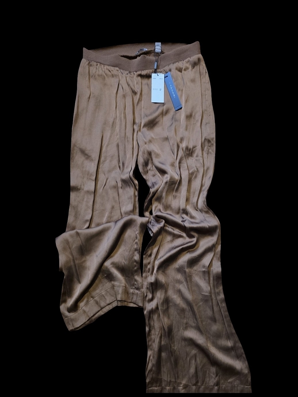 The selected item features a pair of Tahari Wide-Leg Satin Trousers